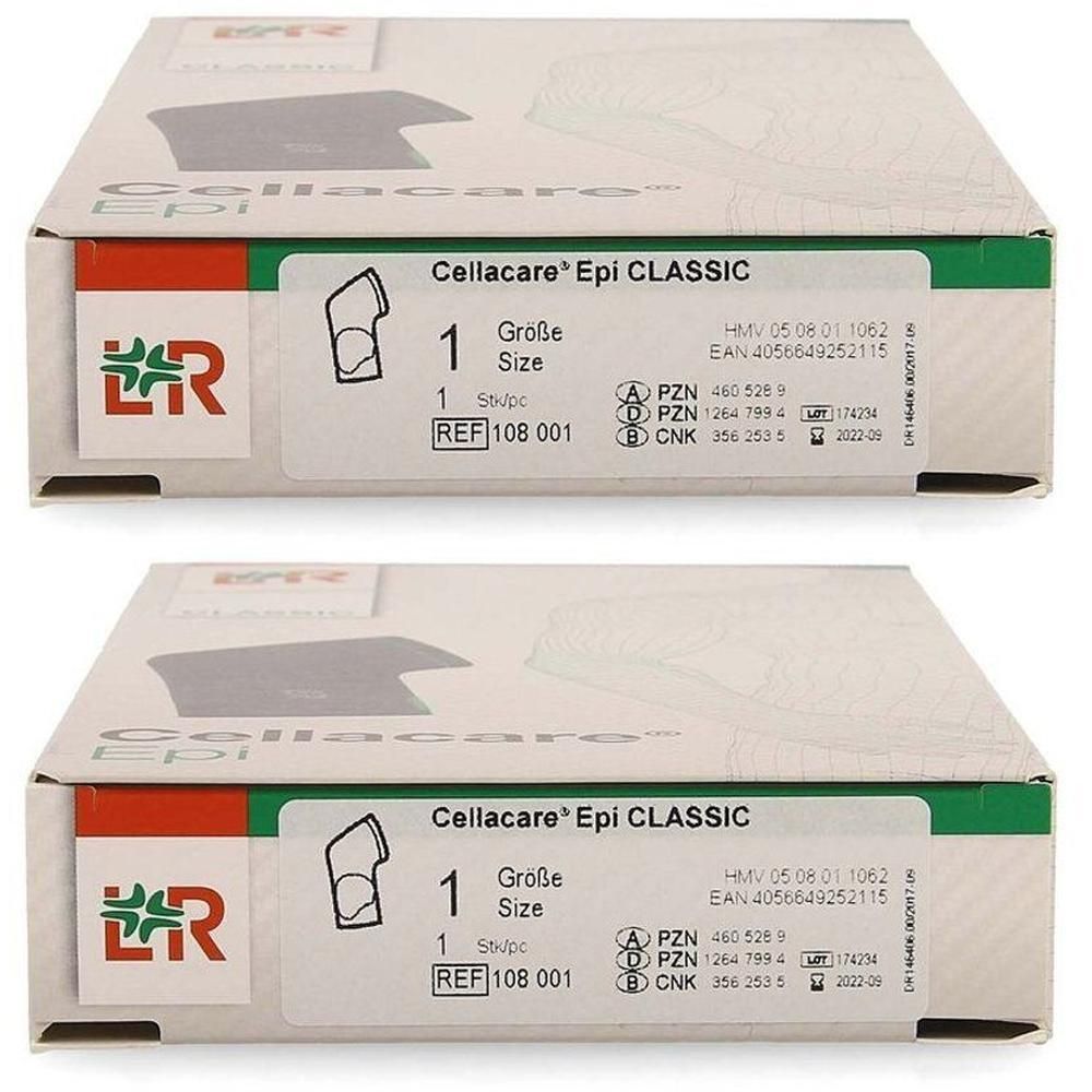 Deux paquets de bandages Cellacare Epi CLASSIC, taille 1. Avec indication de taille et numéro d'article.