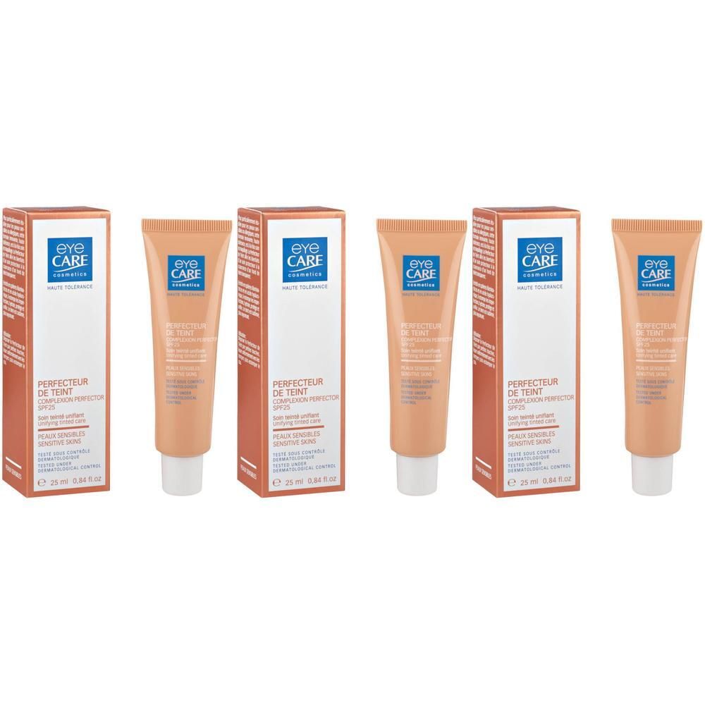 Vier tubes en dozen van Eye Care Perfecteur de Teint SPF25 Beige Rose.