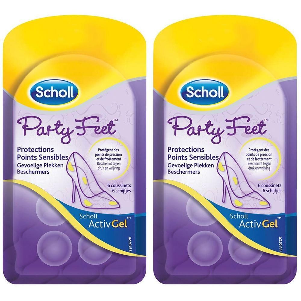 Scholl Party Feet : 2 paquets de 6 protections pour points sensibles, avec ActivGel.