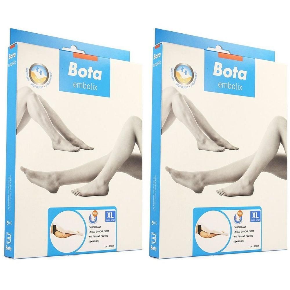 Bota Embolix bas de contention, blanc, taille XL.
