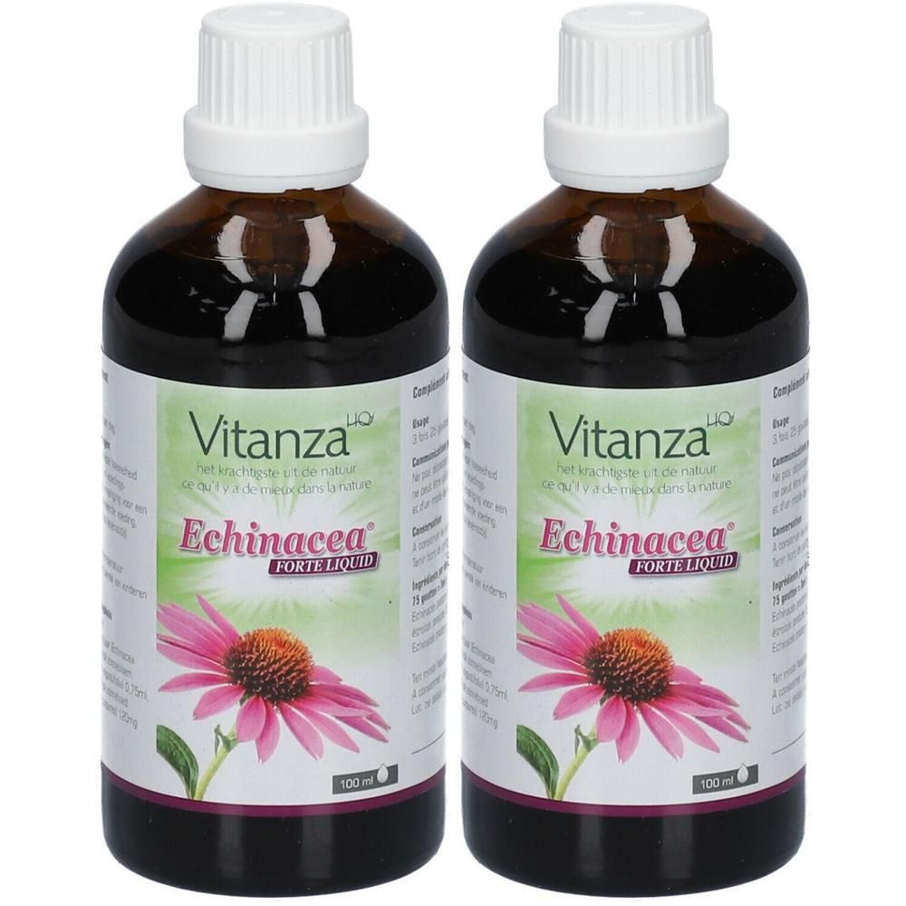 Deux flacons de Vitanza HQ Echinacea Forte Liquid de 100ml chacun.