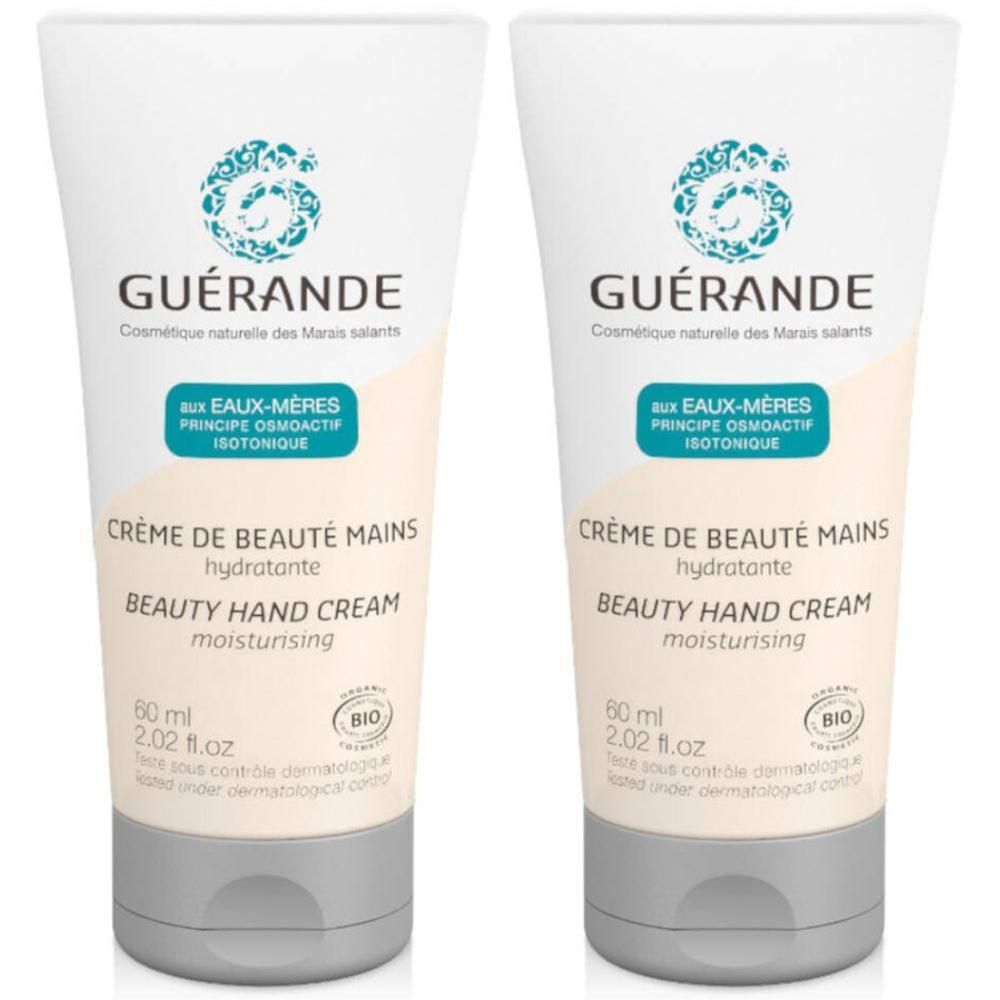 Twee tubes handcrème Guérande, 60 ml.