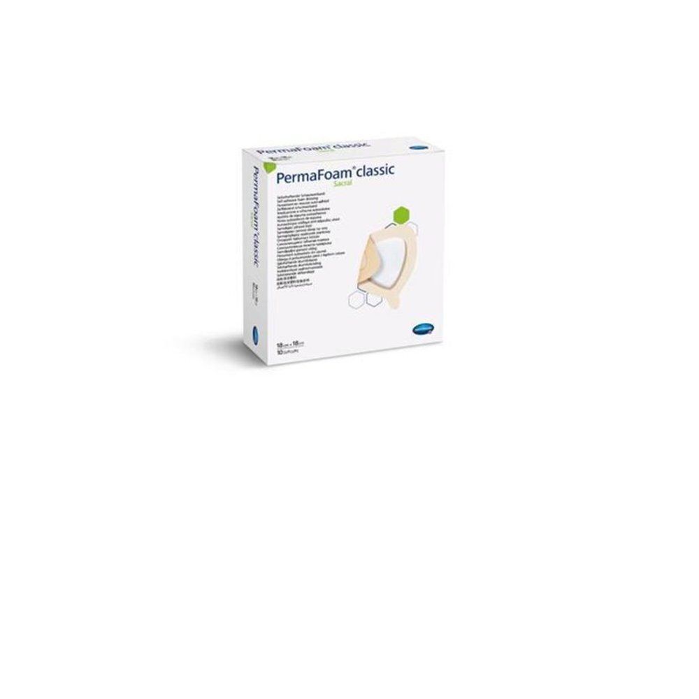Emballage du pansement Hartmann PermaFoam Classic Sacral, avec illustration du produit.