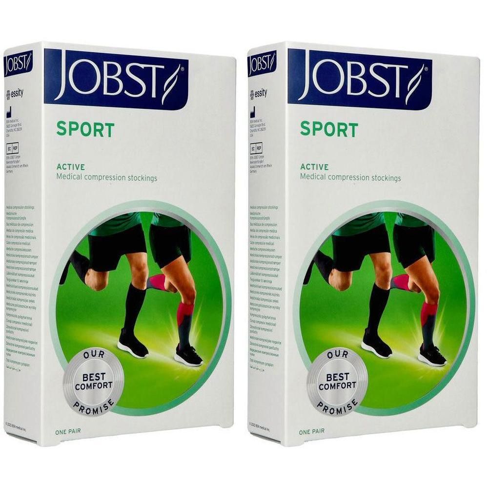 Jobst Sport Chaussettes de Compression, médicales, actives, noires, 1 paire.