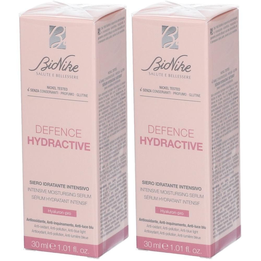 Deux sérums hydratants intensifs BioNike DEFENCE HYDRACTIVE, 30 ml chacun.