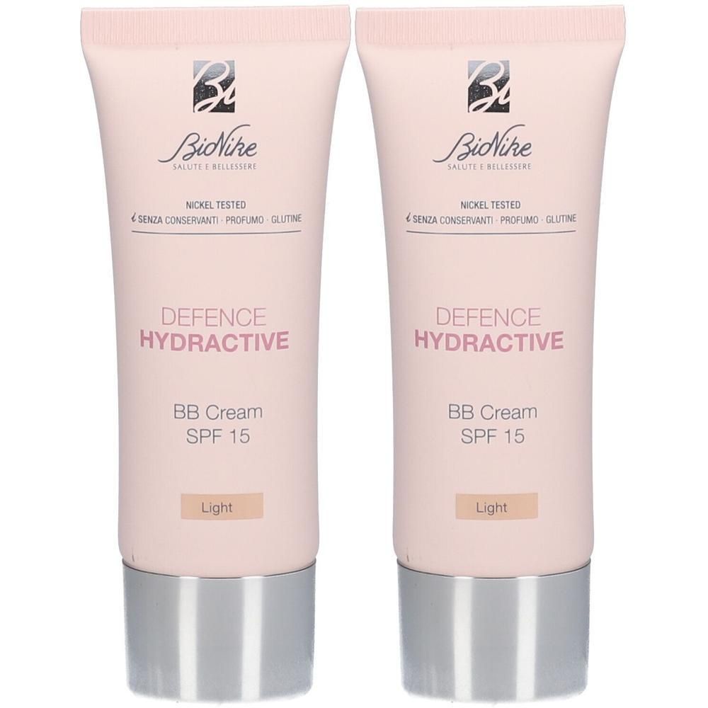 Twee BioNike Defence Hydractive BB Cream SPF 15 Light tubes.