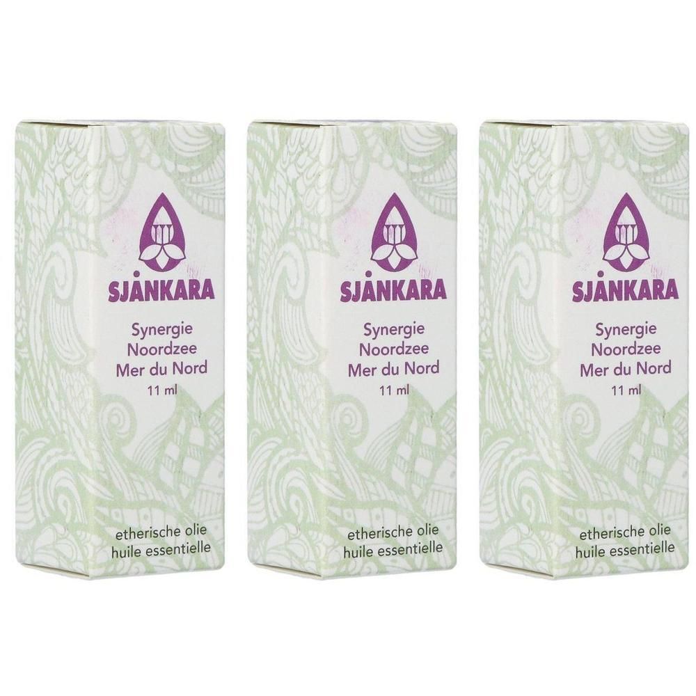 Drie doosjes Sjankara Noordzee Synergie, 11 ml. Etherische olie.