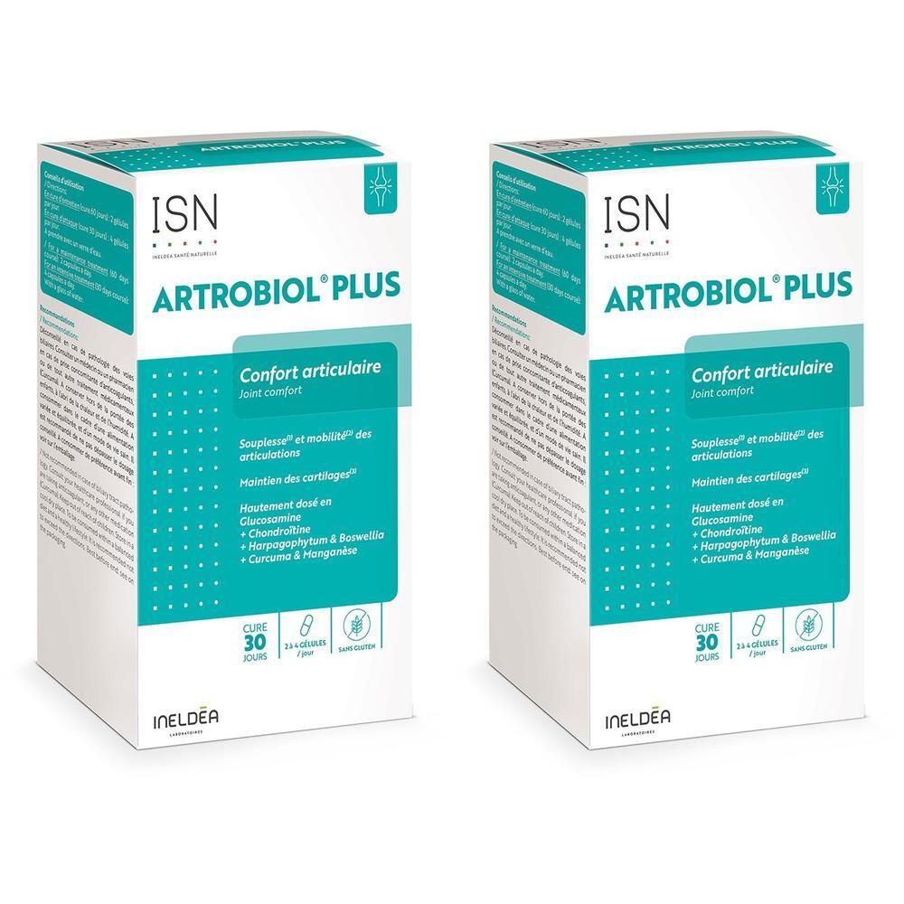 Twee dozen Ineldea Chondrobiol+ voor gewrichtscomfort. Bevat 30 capsules.