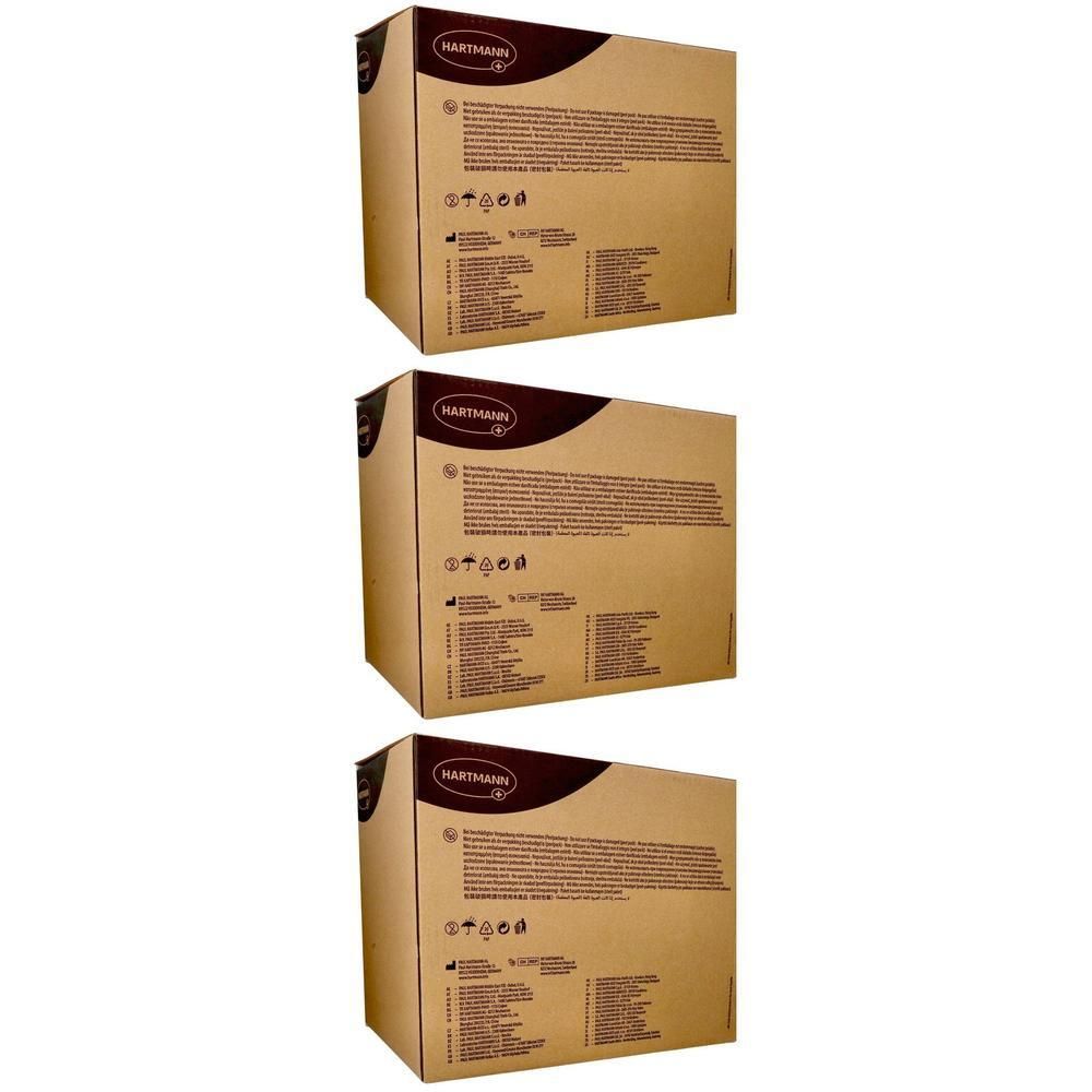 Trois boîtes en carton avec logo Hartmann et informations produit, empilées.