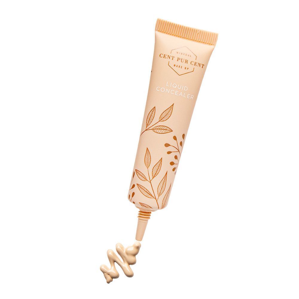 Un tube de correcteur liquide Cent Pur Cent avec une goutte de correcteur.