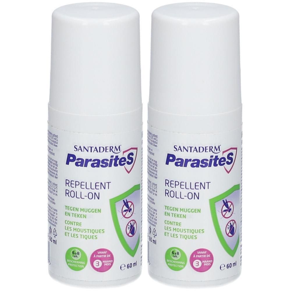 Deux roll-ons Santaderm Parasites Répulsifs, 60 ml.