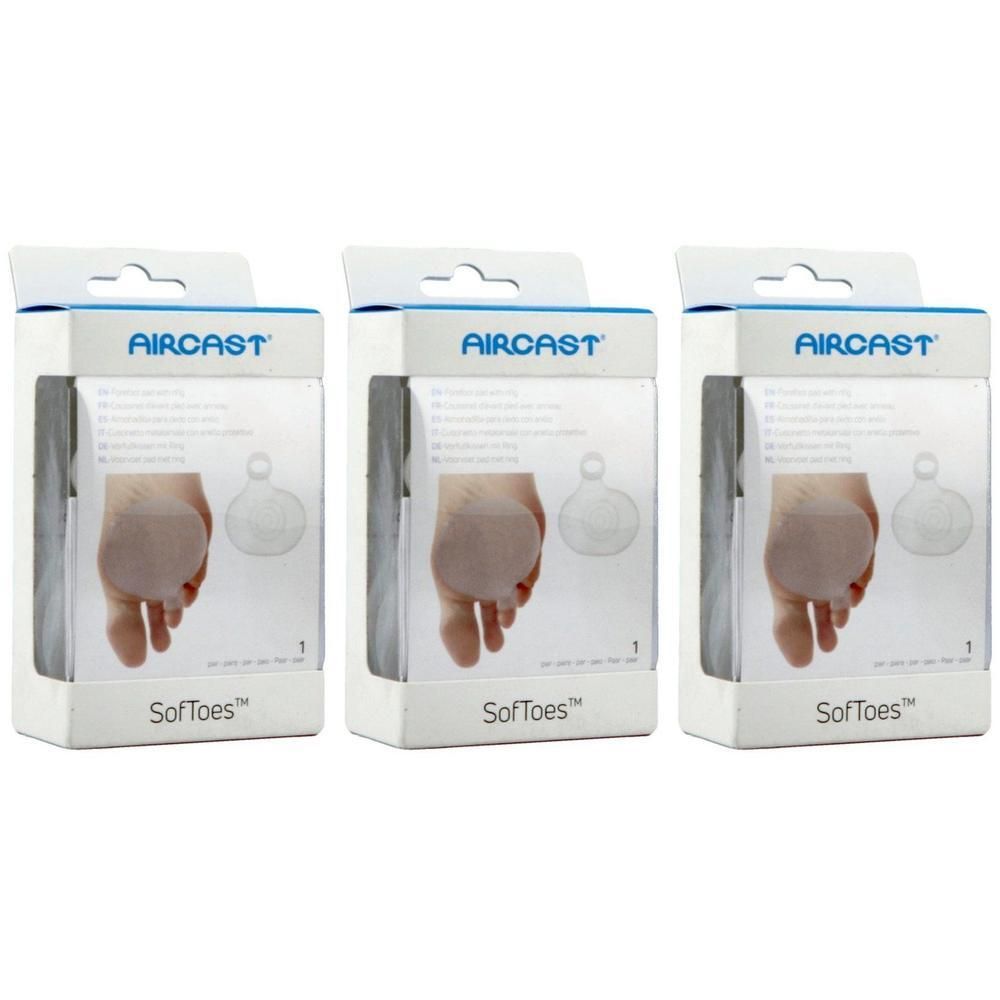 Protections pour orteils Aircast SoftToes, 3 pièces en boîte.
