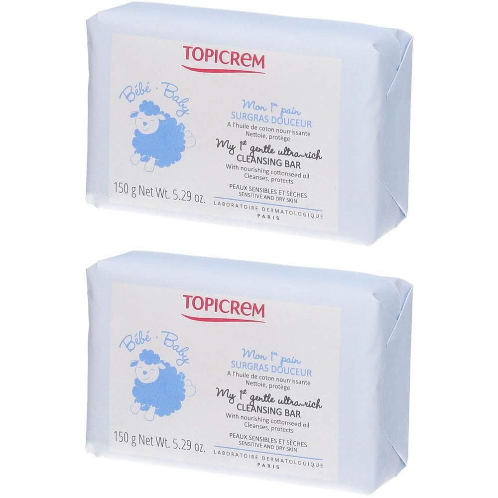 Twee TOPICREM Mon 1er pain SURGRAS DOUCEUR zeeprepen, 150g.
