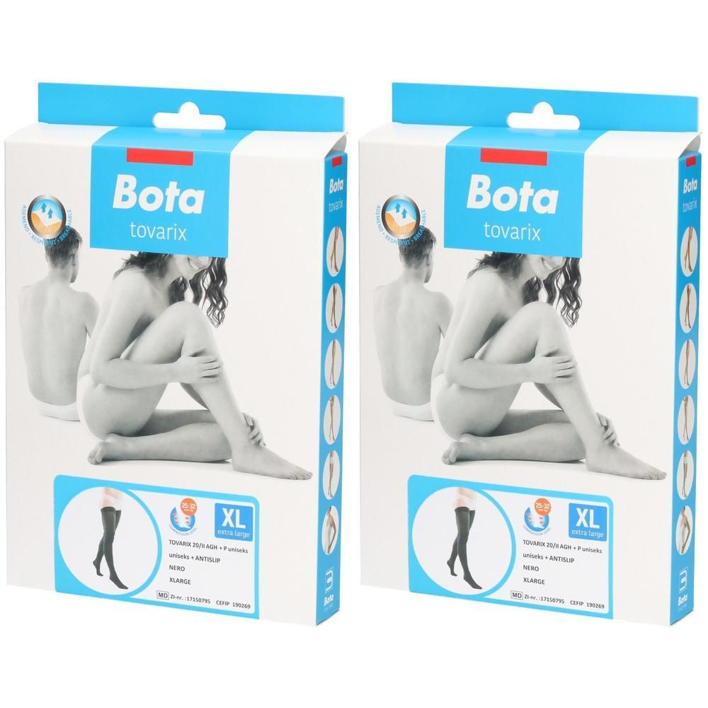 Twee pakken Bota Tovarix compressiekousen, maat XL, beige.