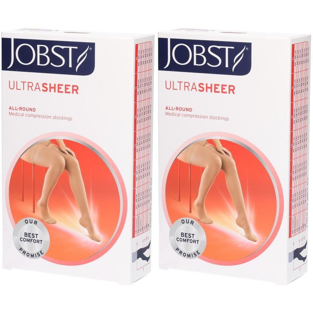 JOBST Ultrasheer dijbeenzakken, klasse 1, open, maat Medium, kleur Nature.