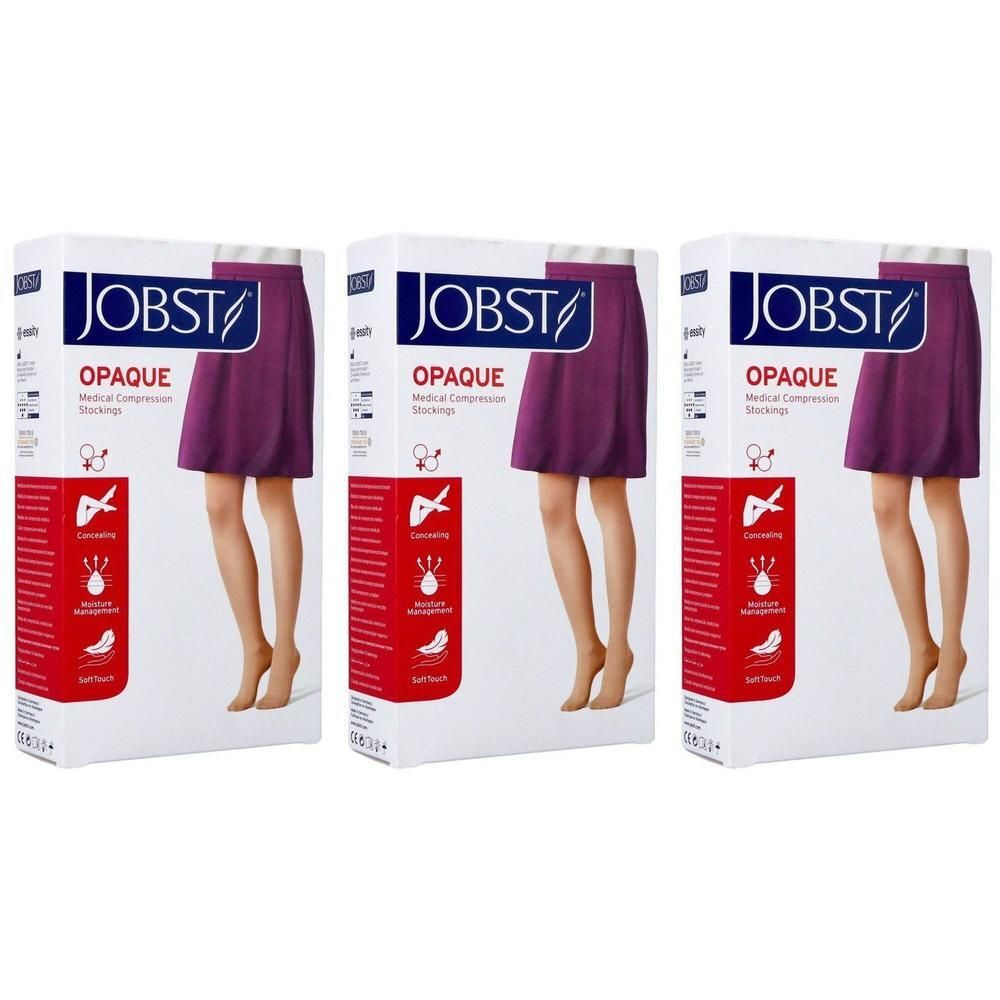 Bas de compression JOBST Opaque, classe 2, bout ouvert, couleur Nature.