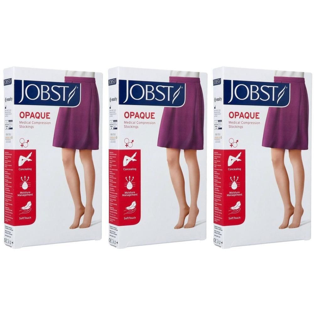 JOBST Opaque steunkousen, klasse 2, kleur Nature, maat Small. Drie paar.