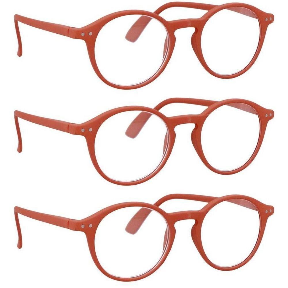 Emballage et une paire de lunettes de lecture à monture carrée vert clair.