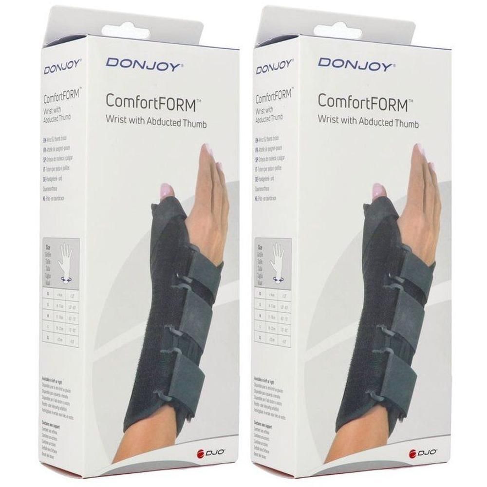 DonJoy ComfortFORM polsbrace met abductie duim, zwart.