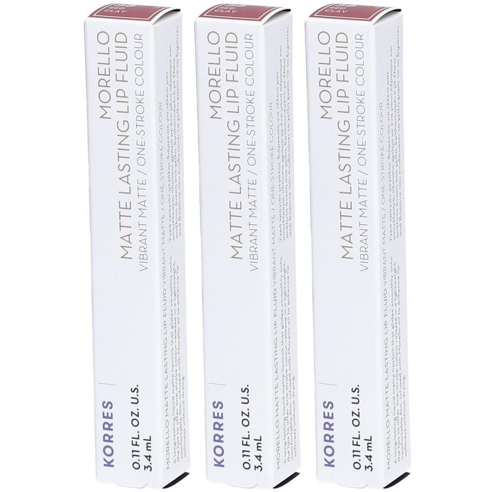 Drie verpakkingen KORRES Morello matte lippenstift, 3,4 ml.