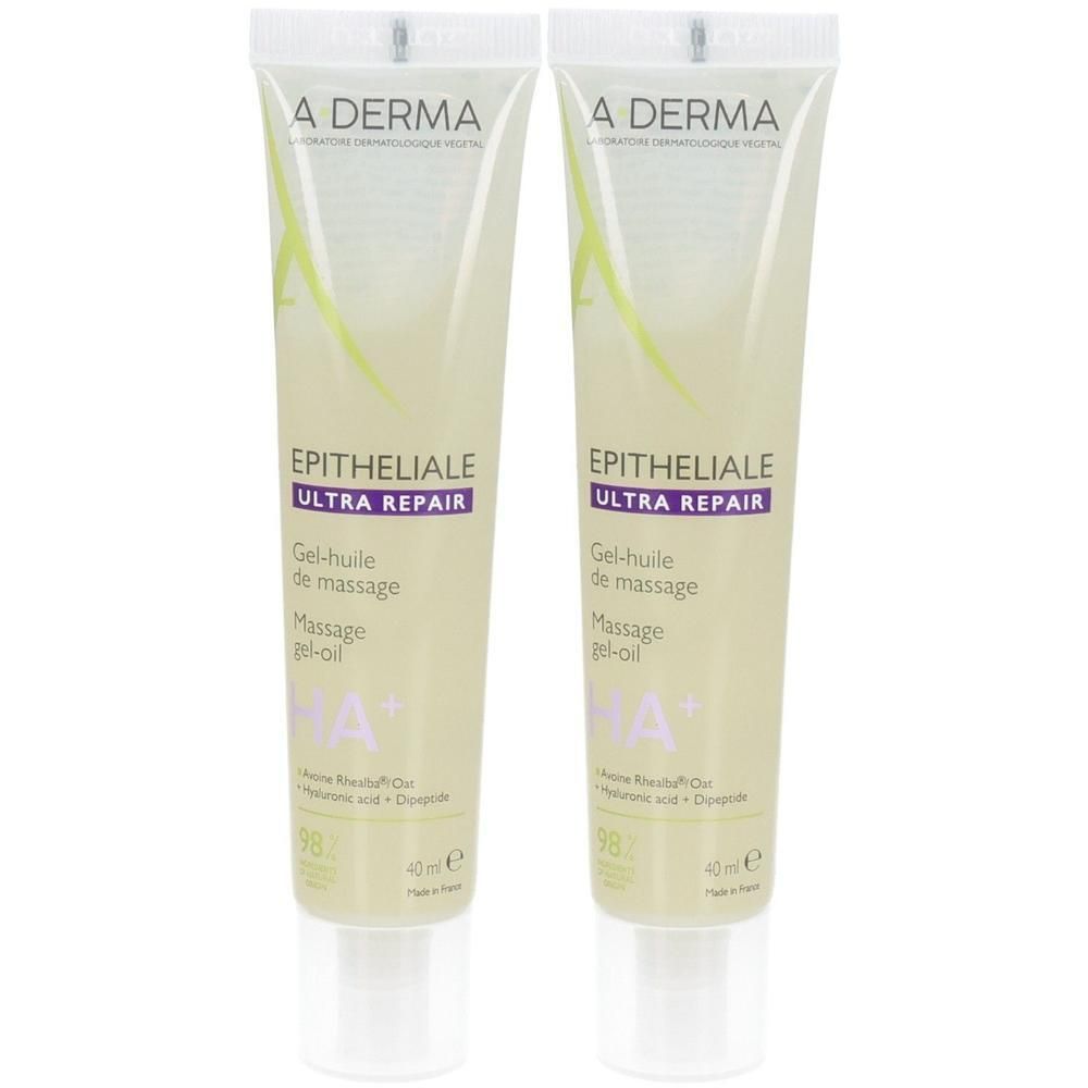Deux tubes A-Derma Epitheliale Ultra Repair Gel-huile de massage, 40ml.