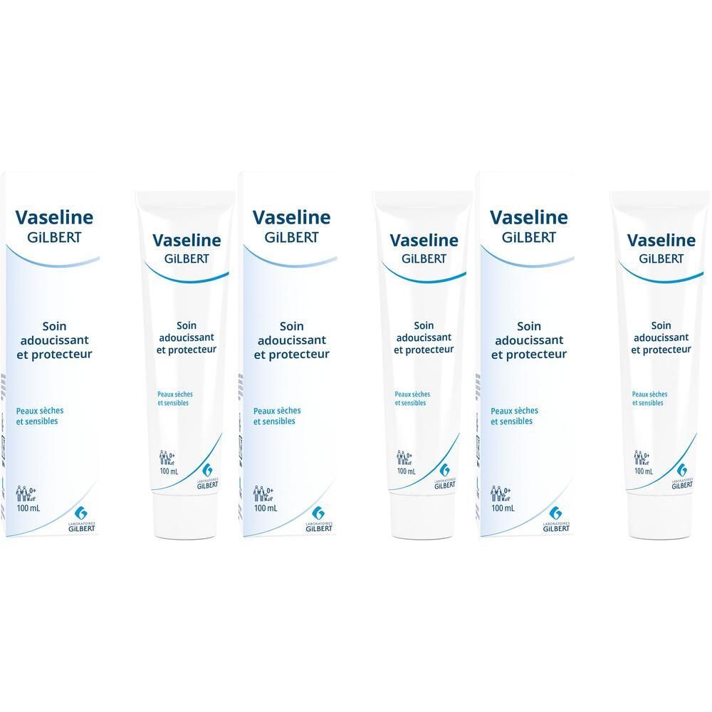 Vijf tubes Vaseline van Gilbert, 100ml.