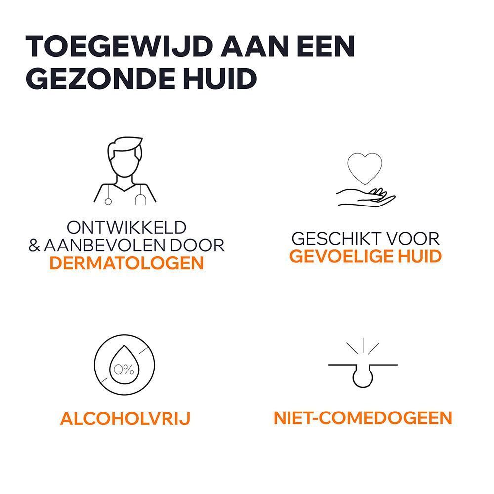 Uriage: Ontwikkeld door dermatologen, geschikt voor gevoelige huid, alcoholvrij.