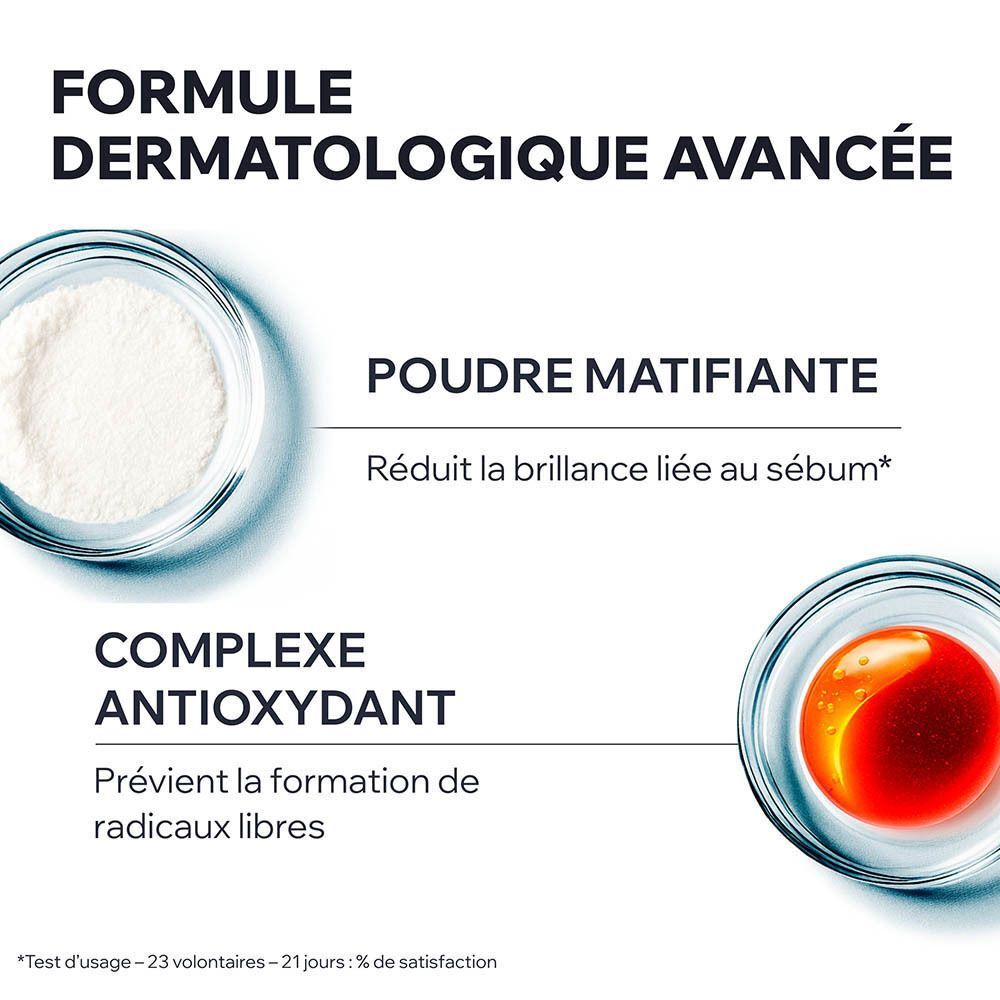 Uriage Aqua Fluide : formule poudre matifiante et complexe antioxydant.
