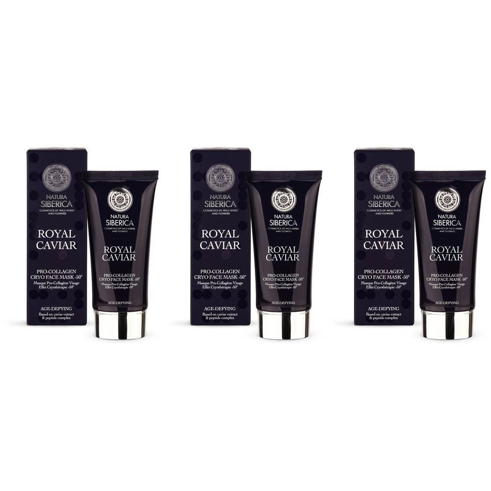 Trois tubes et boîtes de masque facial cryo Pro-Collagen Royal Caviar.