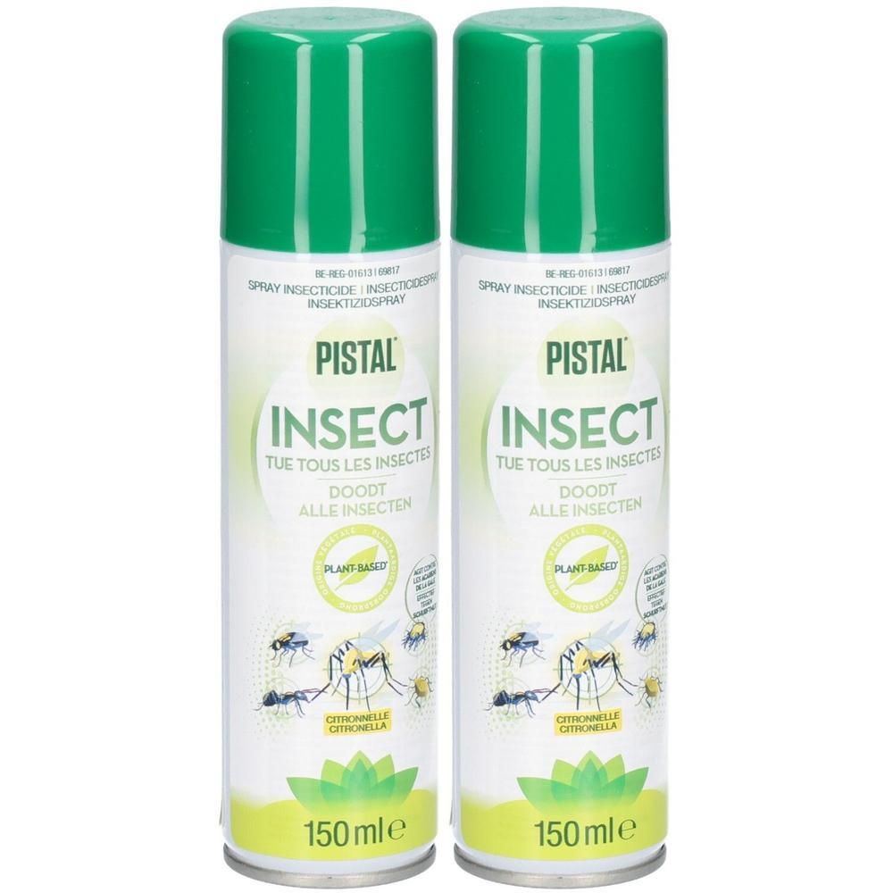 Deux bombes de spray insecticide Pistal Citronella, 150 ml.