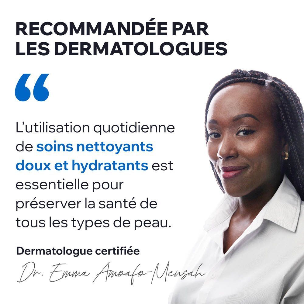 Recommandation d'une dermatologue : L'usage quotidien de nettoyants doux est essentiel pour une peau saine.