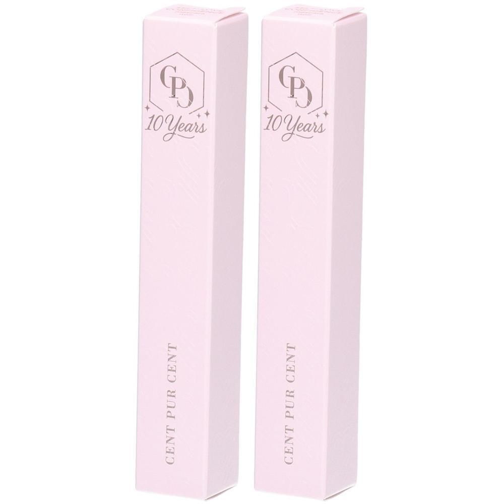 Deux emballages roses avec le logo 'CP' et '10 Years'.