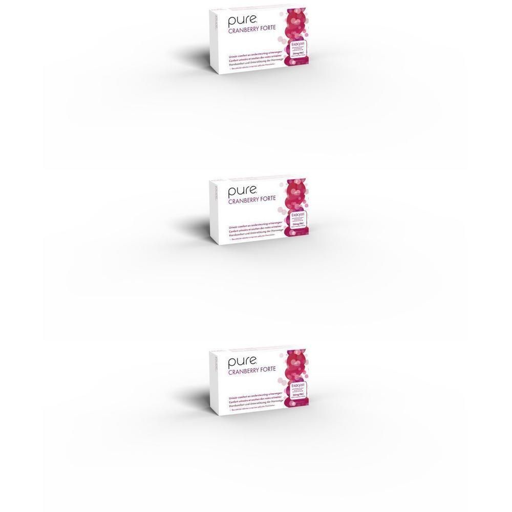 Verpakking van Pure Cranberry Forte met cranberry-illustratie.