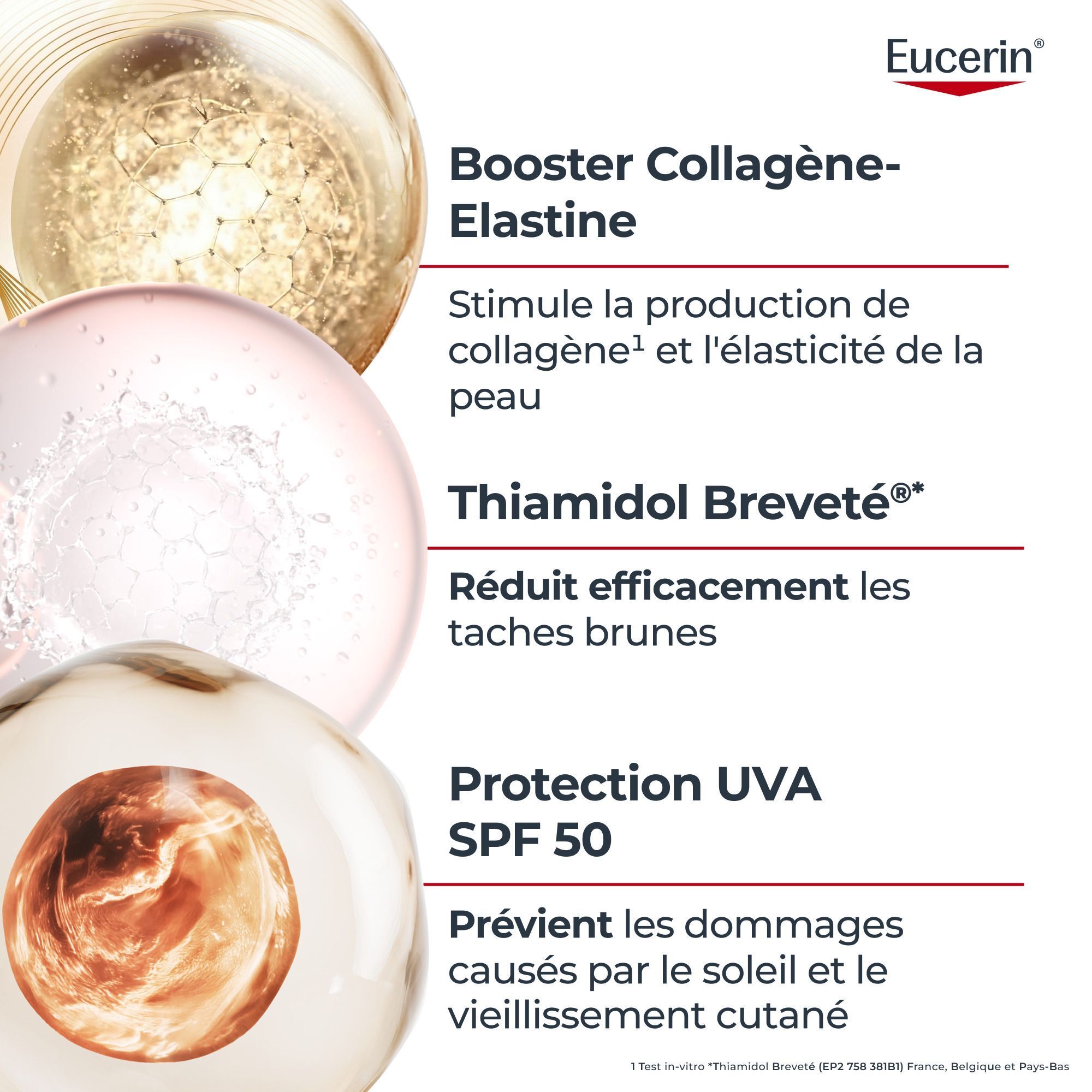 Soin de jour Eucerin Hyaluron-Filler+ Elasticity SPF 50 : Booster Collagène-Elastine.