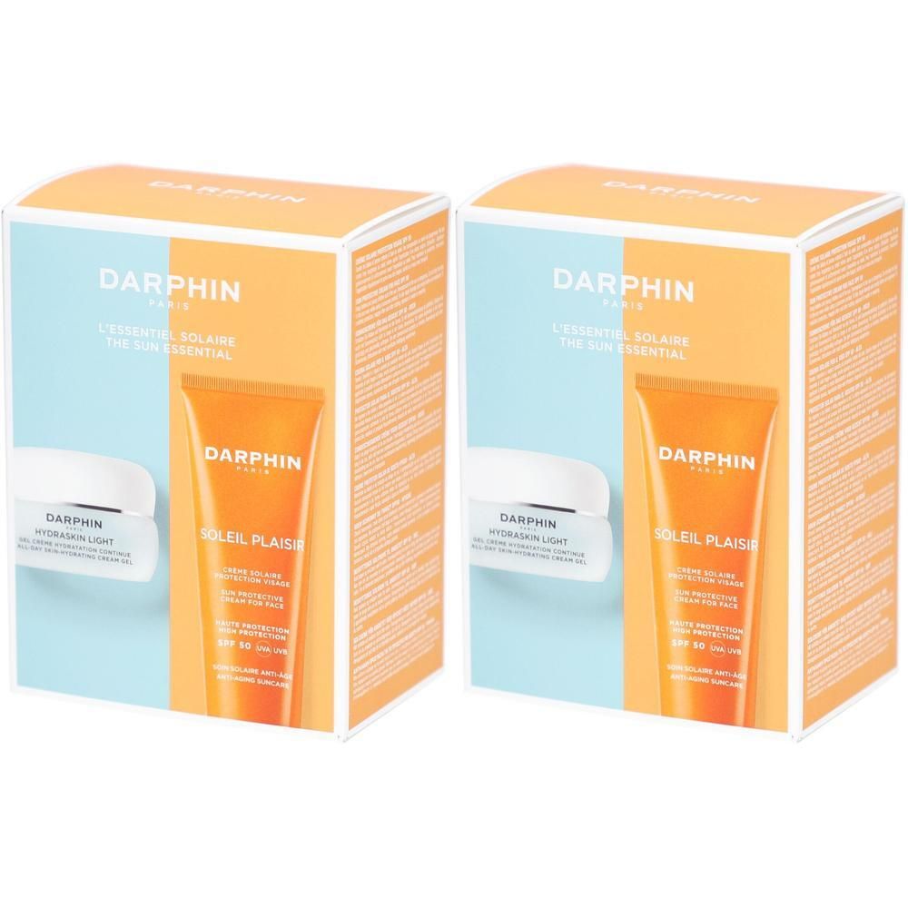 Deux coffrets Darphin Soleil Plaisir avec crème et tube.
