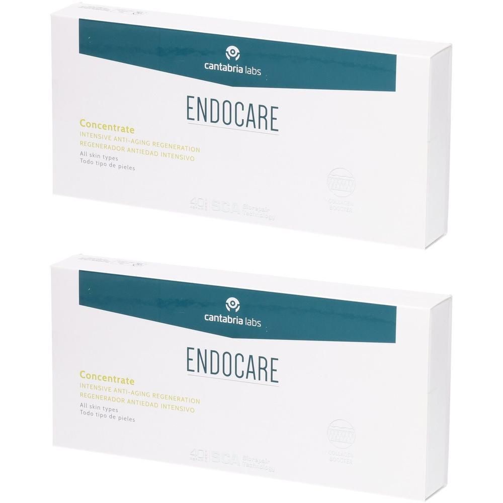 Deux boîtes de Endocare Concentrate avec le logo Cantabria Labs.
