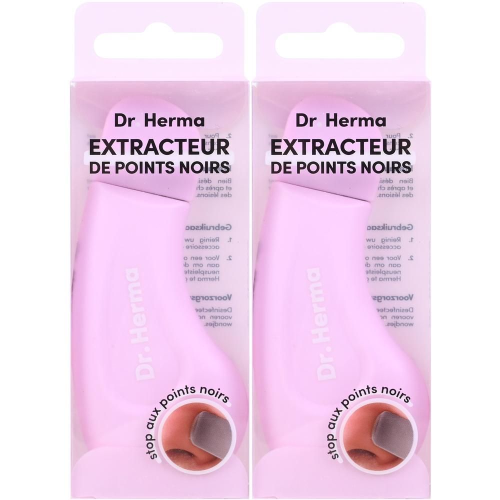 Twee roze Dr. Herma mee-eter verwijderaars, verpakt.