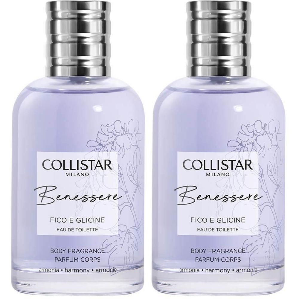Deux flacons de Collistar Benessere Fico e Glicine Eau de Toilette.
