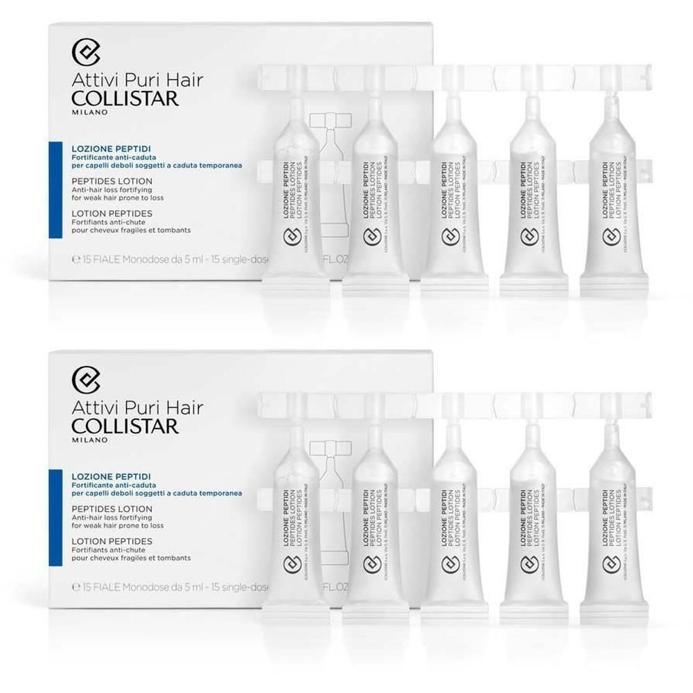 Deux boîtes de Lotion Peptides Collistar, chacune contenant 5 ampoules unidoses.