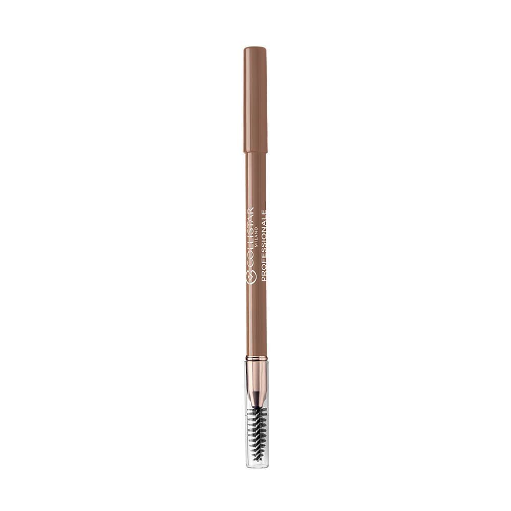 Un crayon à sourcils marron avec brosse.