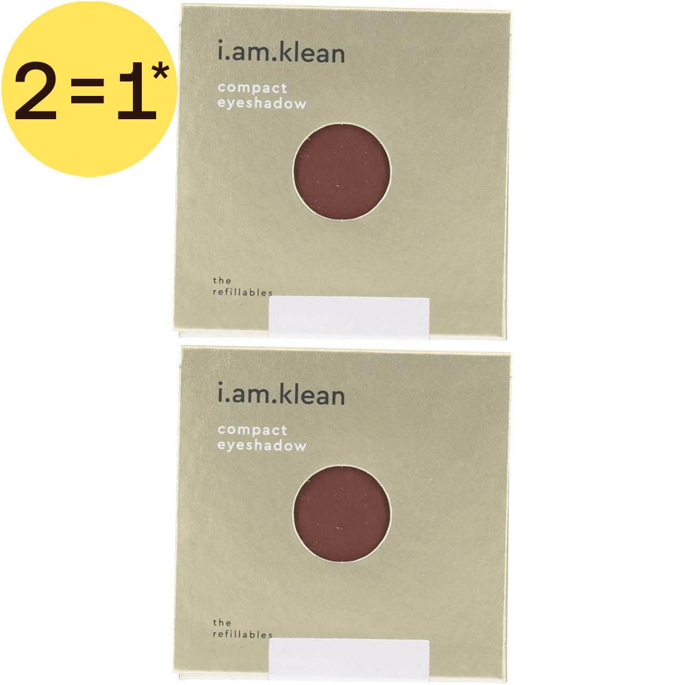 Twee i.am.klean compacte oogschaduws, kleur Sundown, individueel verpakt.