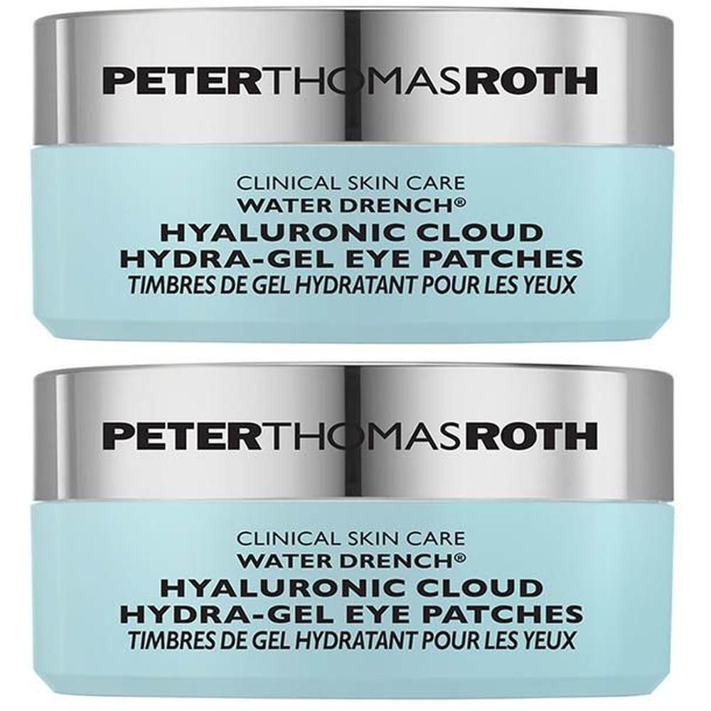 Deux pots de patchs hydratants pour les yeux Peter Thomas Roth Water Drench Hyaluronic Cloud.