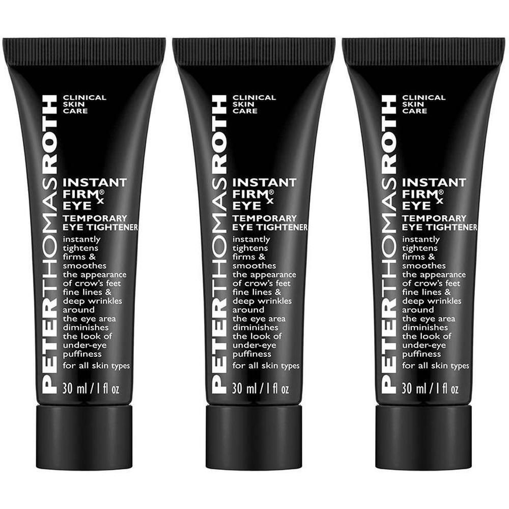 Drie zwarte tubes Peter Thomas Roth Instant FirmX Eye, 30 ml.