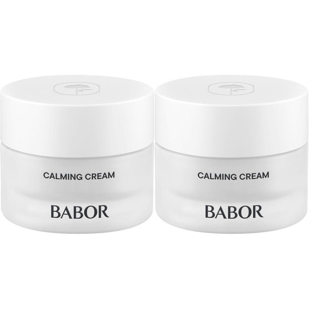 Twee potjes Babor Skinovage Calming Cream naast elkaar.