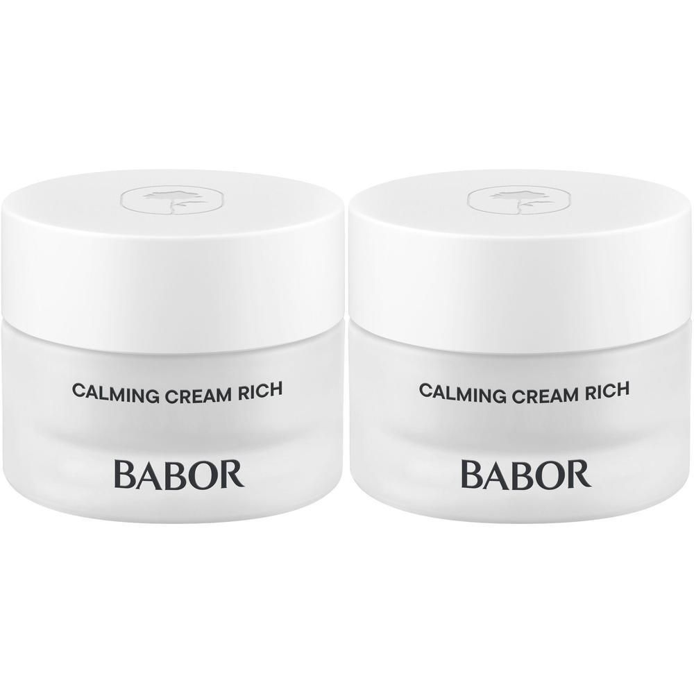 Deux pots de Babor Calming Cream Rich côte à côte.
