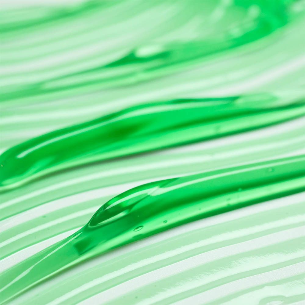 Groen gel met streepjespatroon, close-up.