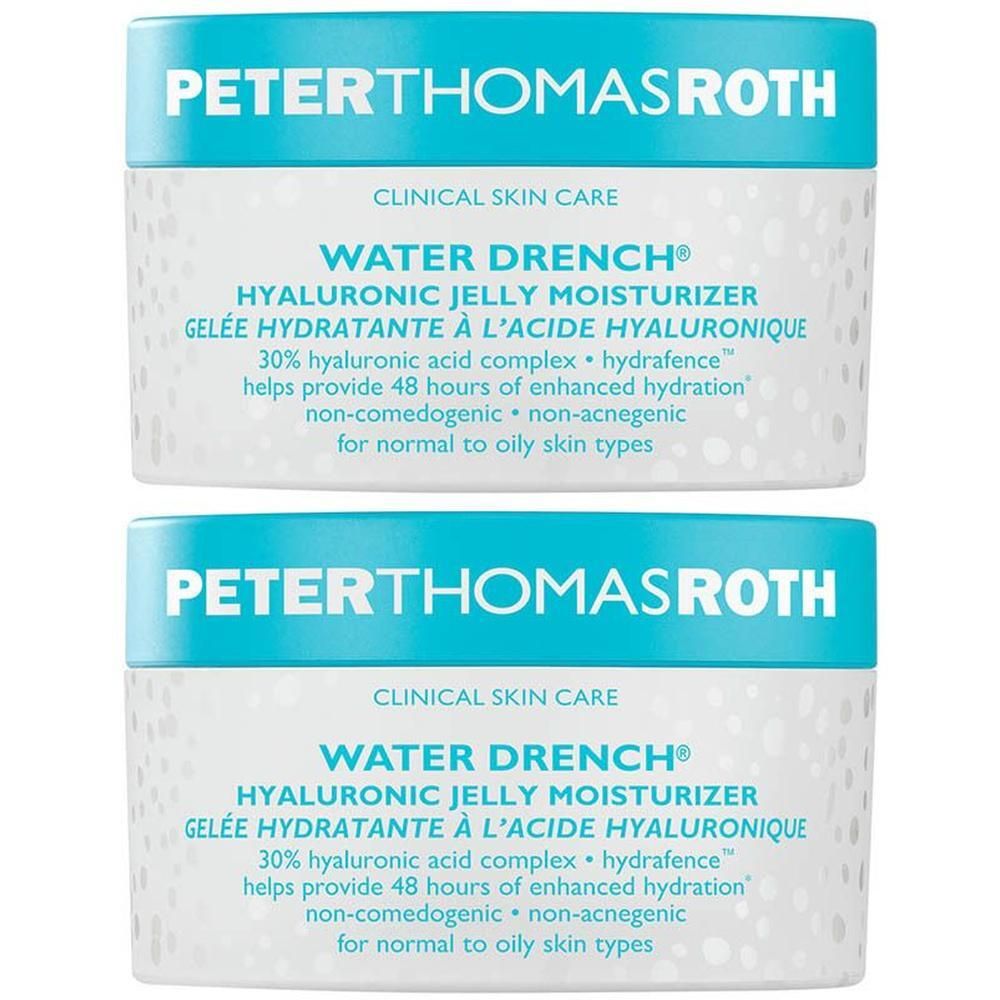 Twee potten Peter Thomas Roth Water Drench Hyaluronic Jelly Moisturizer.
