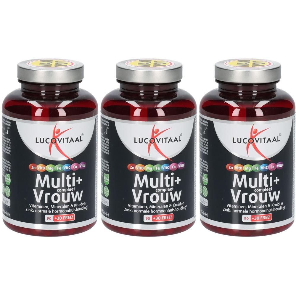 Drie flessen Superdiet Marien Collageen Acerola, 180 tabletten.