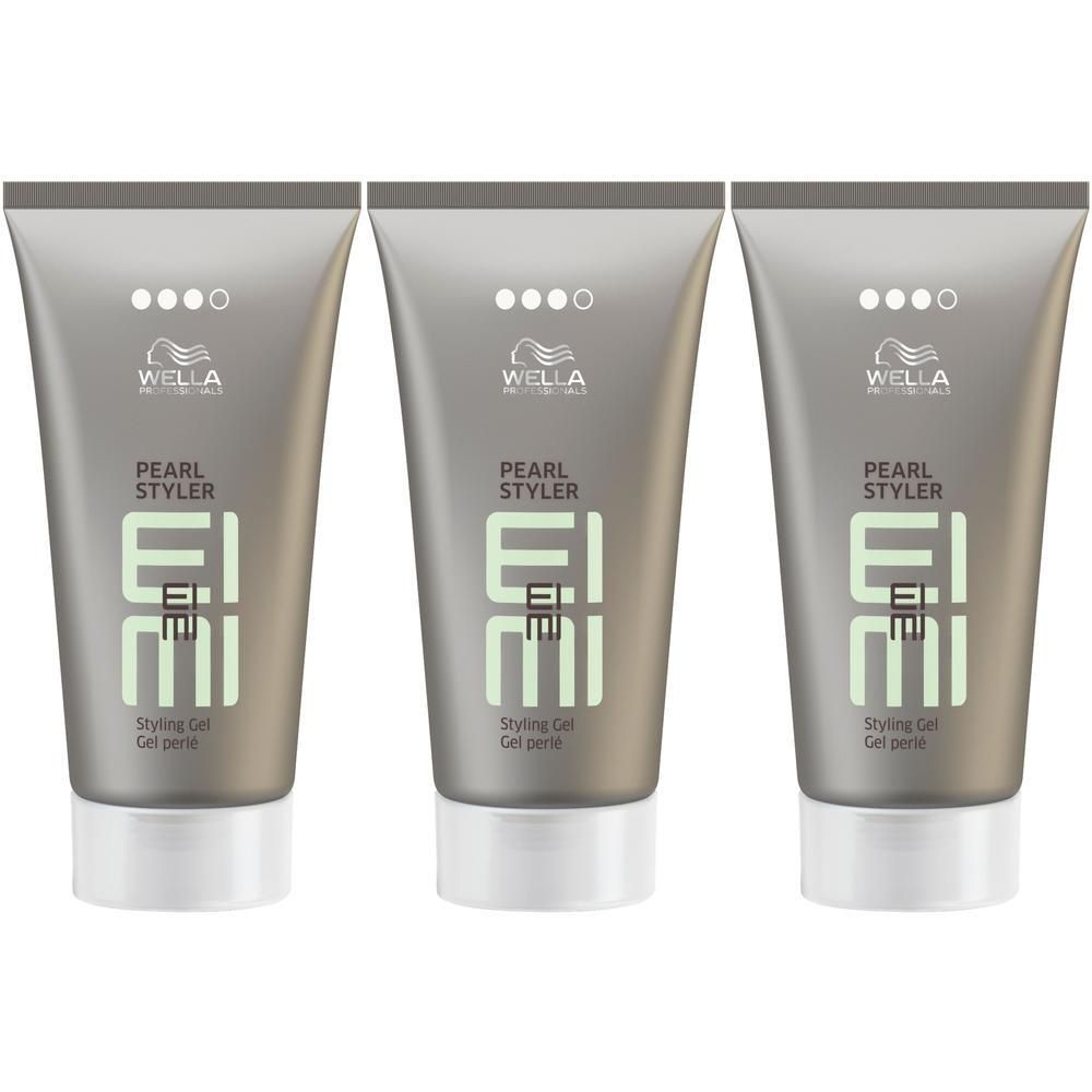 Trois tubes de gel coiffant Wella EIMI Pearl Styler.