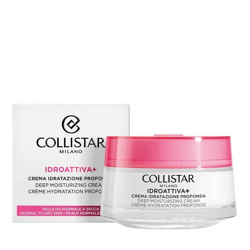 Pot Collistar Deep Moisturizing Cream met roze deksel, naast een doos.